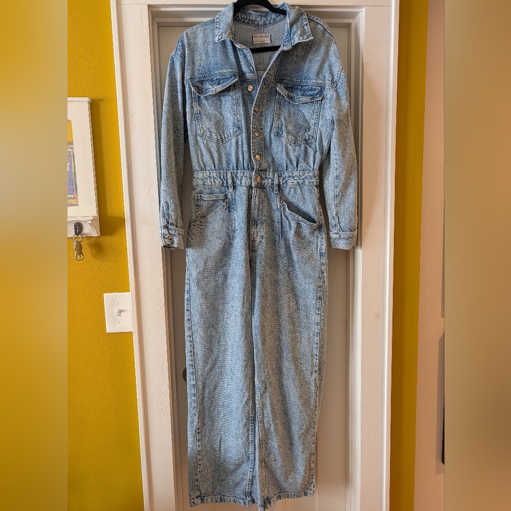 Free People Touch the Sky Denim Jumpsuit - Picture 6 of 15
